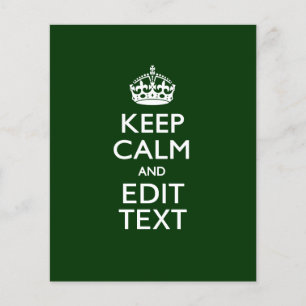 Personalised KEEP CALM AND Edit Text on Green Flyer