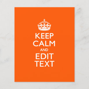 Personalised KEEP CALM AND Edit Text on Orange Flyer