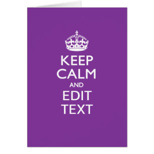 Personalised KEEP CALM AND Edit Text on Purple