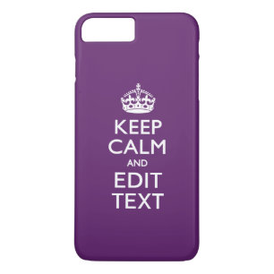 Personalised KEEP CALM AND Edit Text on Purple iPhone 8 Plus/7 Plus Case