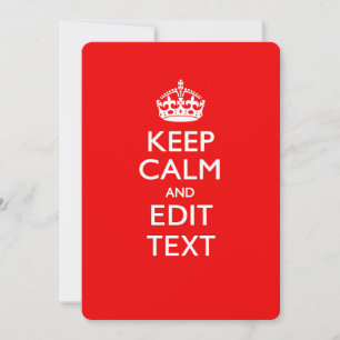 Personalised KEEP CALM AND Edit Text on Red