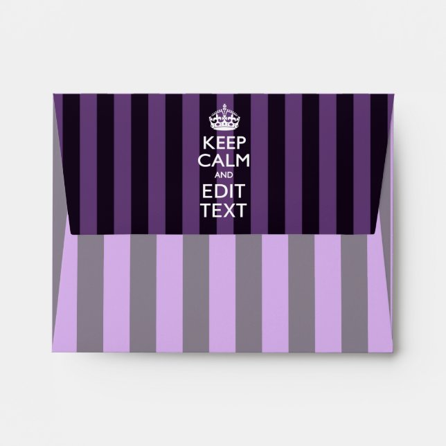 Personalised KEEP CALM AND Edit Text on Stripes Envelope (Back (Top Flap))