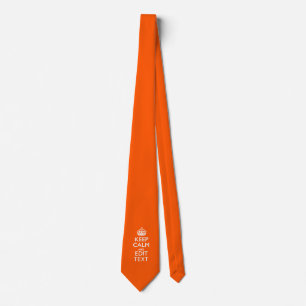 Personalised KEEP CALM AND Edit Text Orange Tie