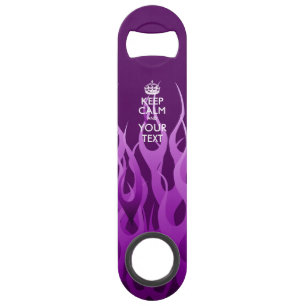Personalised KEEP CALM AND Edit Text Purple Flames