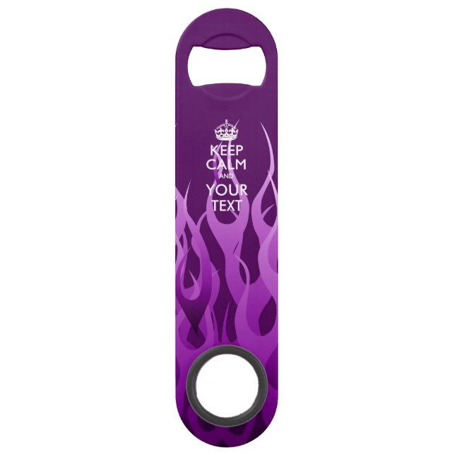 Personalised KEEP CALM AND Edit Text Purple Flames (Front)
