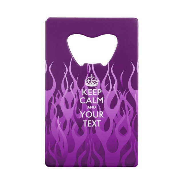 Personalised KEEP CALM AND Edit Text Purple Flames (Front)