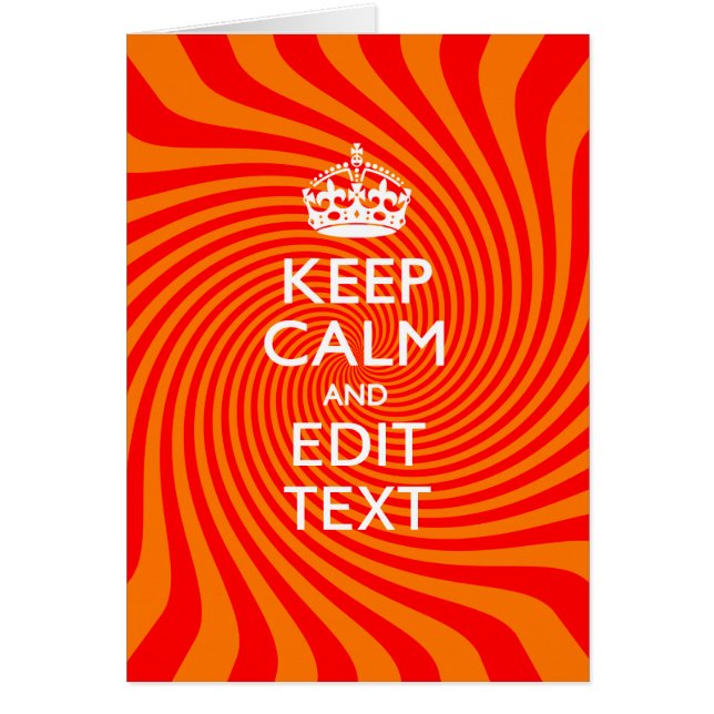 Personalised KEEP CALM AND Have Text Orange Swirl (Front)