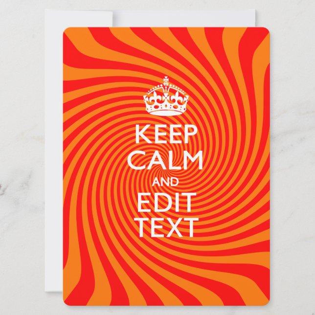 Personalised KEEP CALM AND Have Text Orange Swirl (Front)