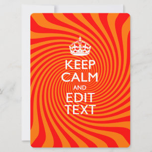 Personalised KEEP CALM AND Have Text Orange Swirl