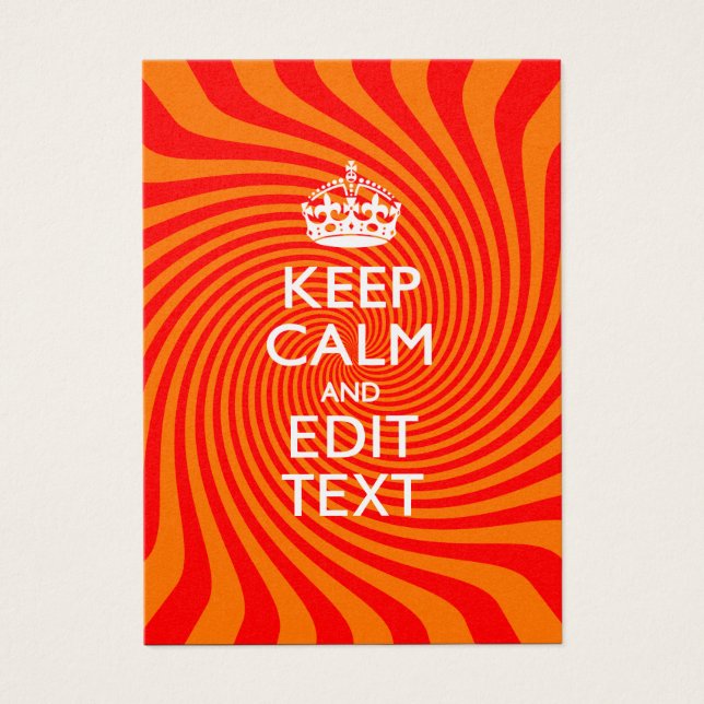 Personalised KEEP CALM AND Have Text Orange Swirl (Front)