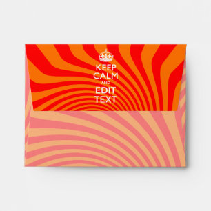Personalised KEEP CALM AND Have Text Orange Swirl Envelopes