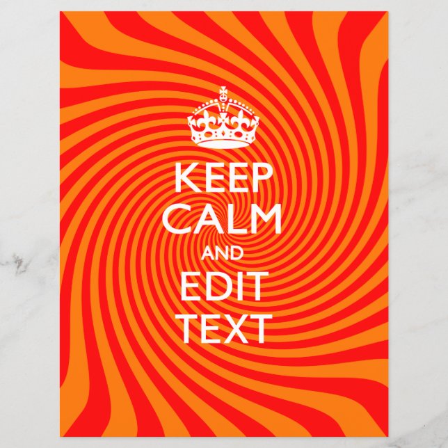 Personalised KEEP CALM AND Have Text Orange Swirl Flyer (Front)