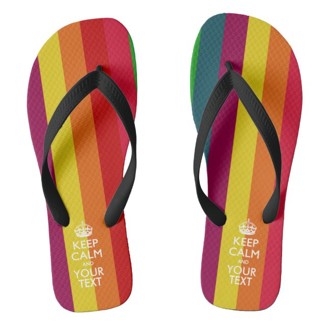 Personalised KEEP CALM And Have Your Text Thongs (Footbed)