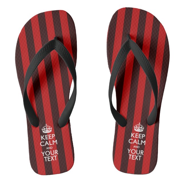 Personalised KEEP CALM And Have Your Text Thongs (Footbed)