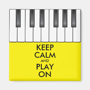 Personalised KEEP CALM and PLAY ON -Keyboard piano Magnet