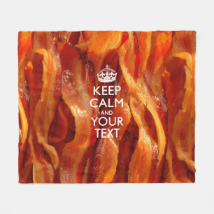 Personalised Keep Calm And Your Bacon Fleece Blanket