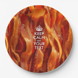 Personalised Keep Calm And Your Bacon Paper Plate