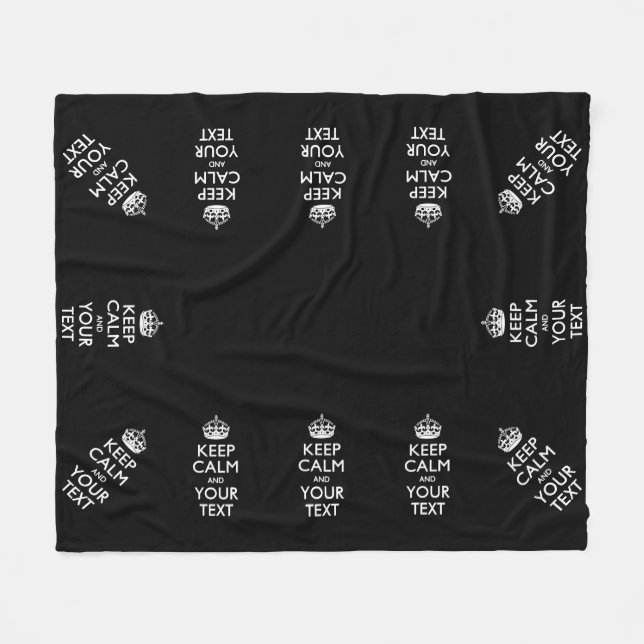 Personalised KEEP CALM AND Your Creative Text Fleece Blanket (Front (Horizontal))