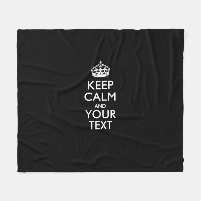 Personalised KEEP CALM AND Your Creative Text Fleece Blanket (Front (Horizontal))