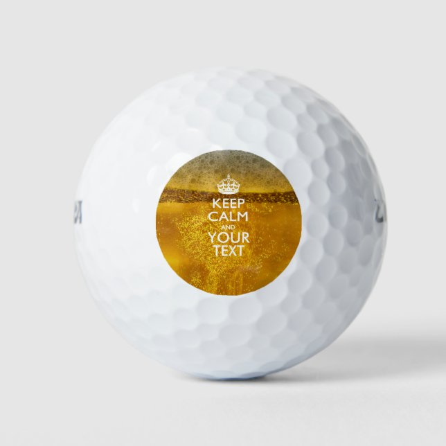 Personalised KEEP CALM AND Your Creative Text Golf Balls (Front)