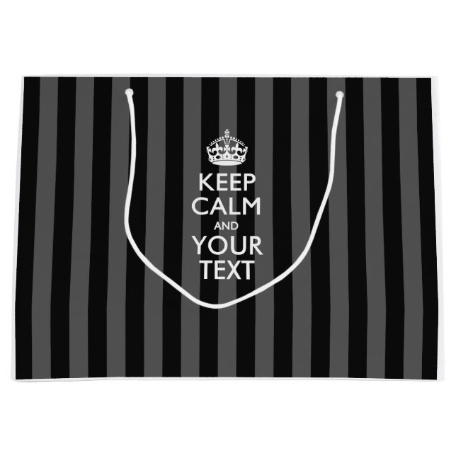 Personalised KEEP CALM AND Your Creative Text Large Gift Bag (Front)