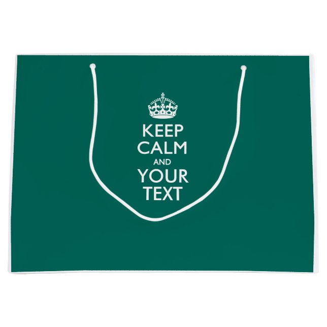 Personalised KEEP CALM AND Your Creative Text Large Gift Bag (Front)