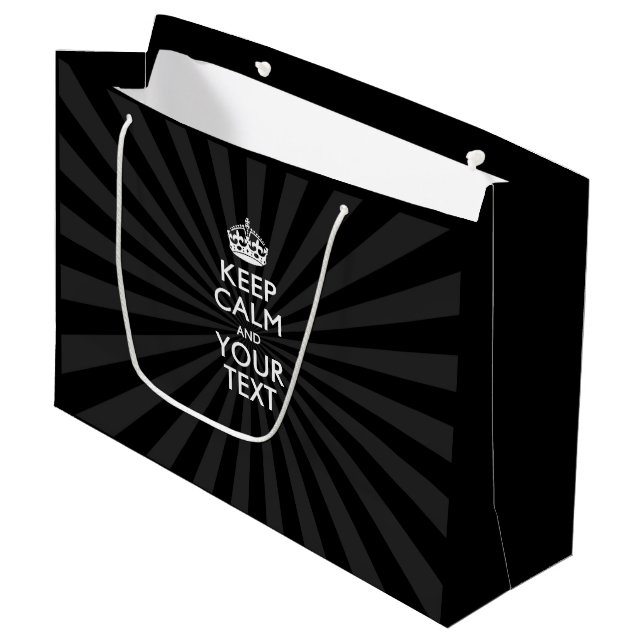 Personalised KEEP CALM AND Your Creative Text Large Gift Bag (Front Angled)