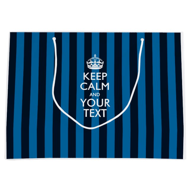 Personalised KEEP CALM AND Your Creative Text Large Gift Bag (Front)