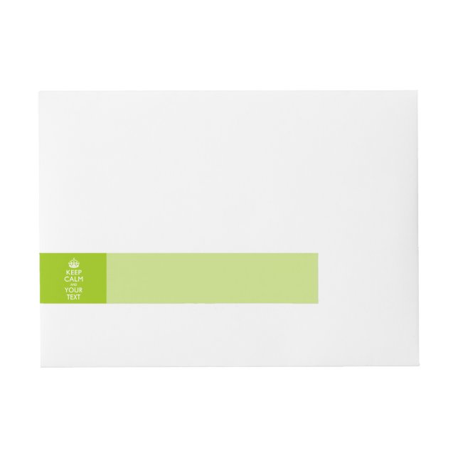 Personalised KEEP CALM AND Your Creative Text Lime Wraparound Address Label (Front)