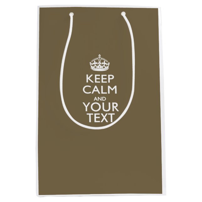 Personalised KEEP CALM AND Your Creative Text Medium Gift Bag (Front)