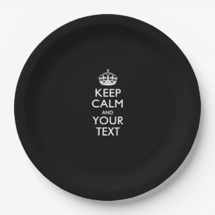 Personalised KEEP CALM AND Your Creative Text Paper Plate