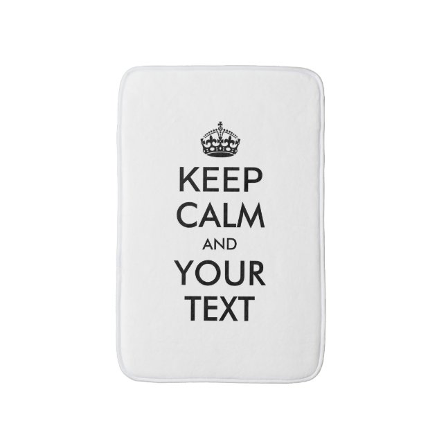 Personalised KEEP CALM and YOUR TEXT Bath Mat (Front Vertical)