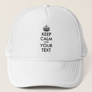 Personalised KEEP CALM and YOUR TEXT - black Trucker Hat