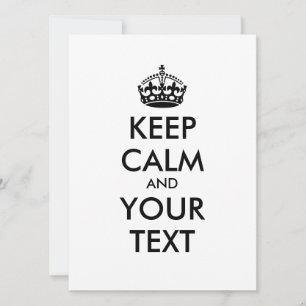 Personalised KEEP CALM and YOUR TEXT - black words