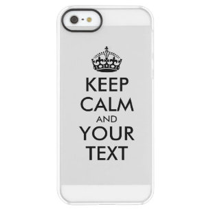 Personalised KEEP CALM and YOUR TEXT - black words Permafrost® iPhone SE/5/5s Case