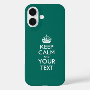 Personalised KEEP CALM AND Your Text iPhone 16 Case