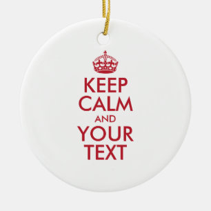 Personalised KEEP CALM and YOUR TEXT Ceramic Tree Decoration