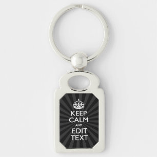 Personalised KEEP CALM and your text Creative Key Ring