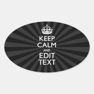 Personalised KEEP CALM and your text Creative Oval Sticker
