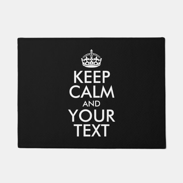 Personalised KEEP CALM and YOUR TEXT Doormat (Front)