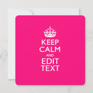 Personalised KEEP CALM AND Your Text EASILY PINK