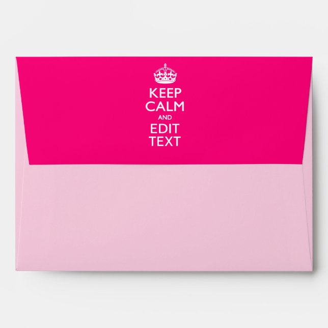 Personalised KEEP CALM AND Your Text EASILY PINK Envelopes (Back (Top Flap))