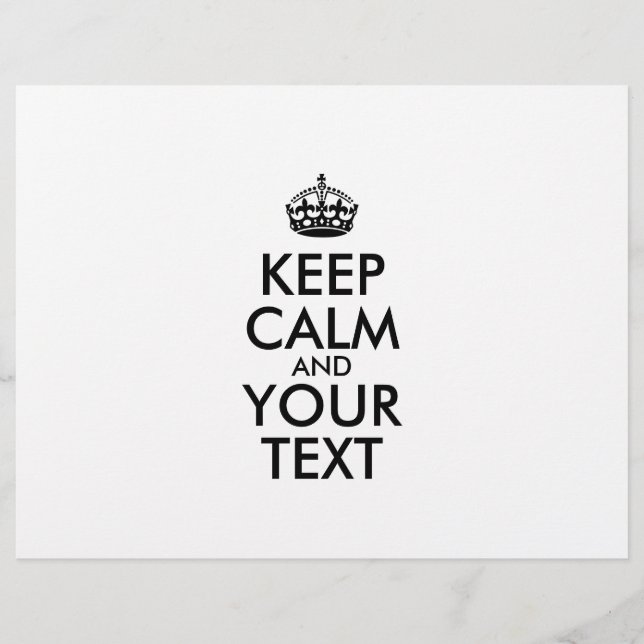 Personalised KEEP CALM and YOUR TEXT Flyer (Front)