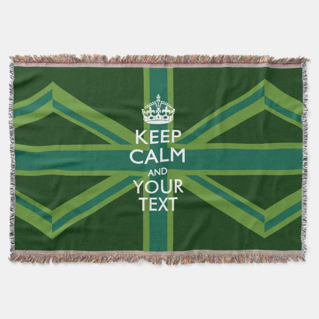 Personalised Keep Calm and Your Text for Cool Gift Throw Blanket (Front)