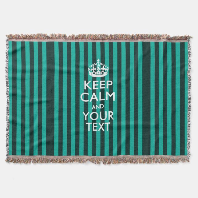 Personalised Keep Calm and Your Text for Cool Gift Throw Blanket (Front)
