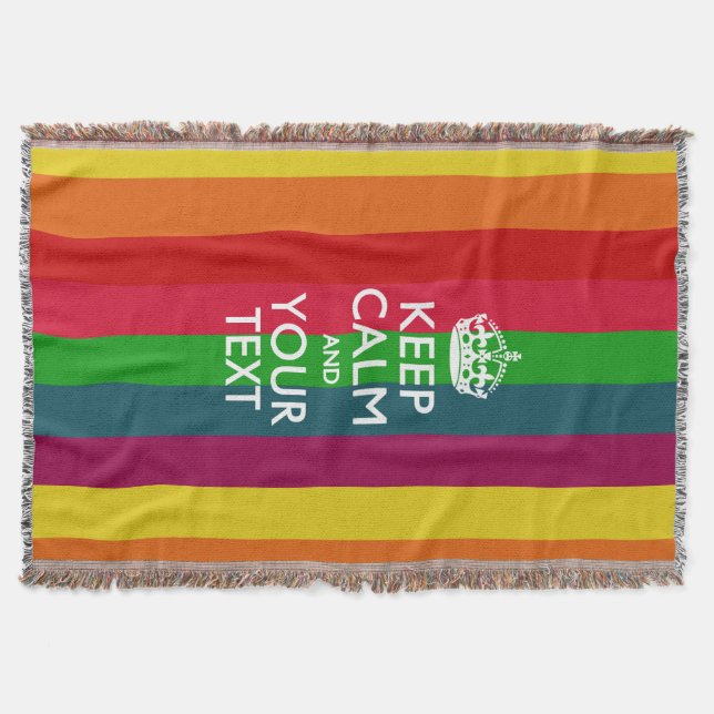 Personalised Keep Calm and Your Text for Cool Gift Throw Blanket (Front)