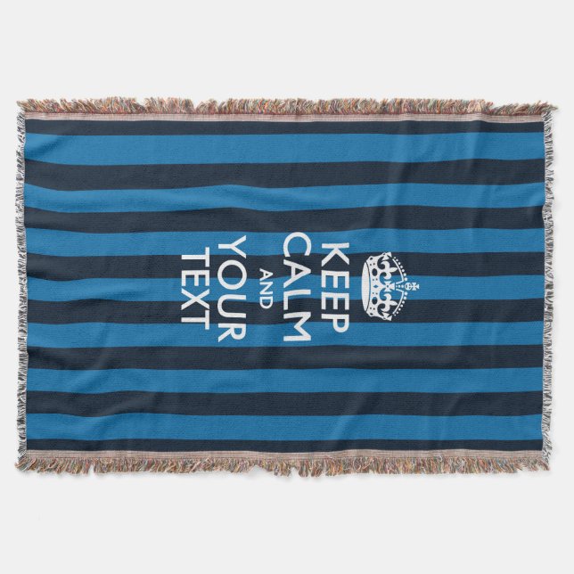 Personalised Keep Calm and Your Text for Cool Gift Throw Blanket (Front)