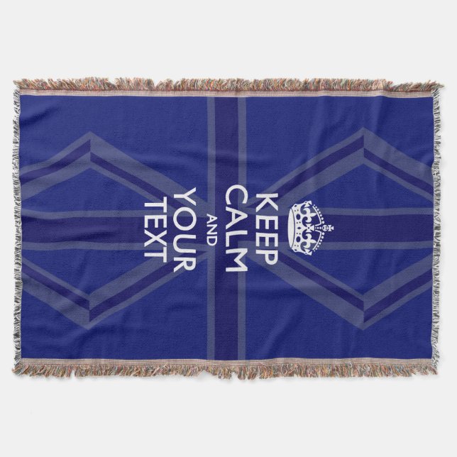 Personalised Keep Calm and Your Text for Cool Gift Throw Blanket (Front)