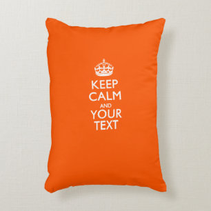 Personalised KEEP CALM AND Your Text for Orange Decorative Cushion