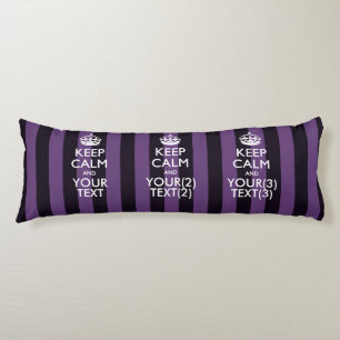 Personalised KEEP CALM AND Your Text for Purple Body Cushion